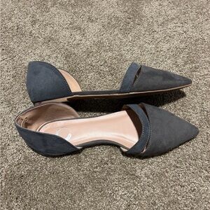 Journee Collection D’Orsay Gray Pointed Flats